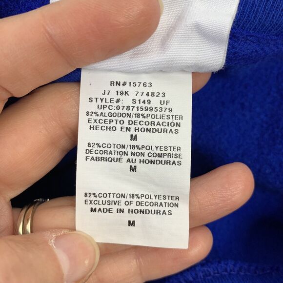 Champion Size M Crew Neck Sweatshirt Reverse Weave Royal Blue Oversized Pullover - Picture 7 of 9